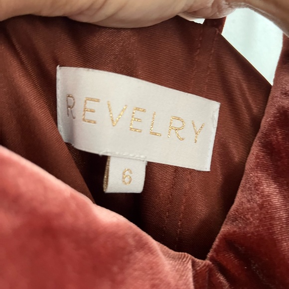 Revelry Terracotta Rory Velvet Bridesmaid Dress - Picture 4 of 10